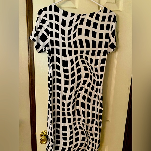 VENUS Black and White Geometric Wedding guest Baptism Dress - Picture 1 of 5